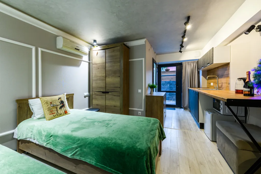 Уютная Студия с террасой Green Oplot Apartments