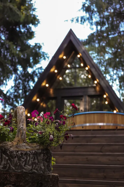 Нескучный треугольный дом Mökki с купелью