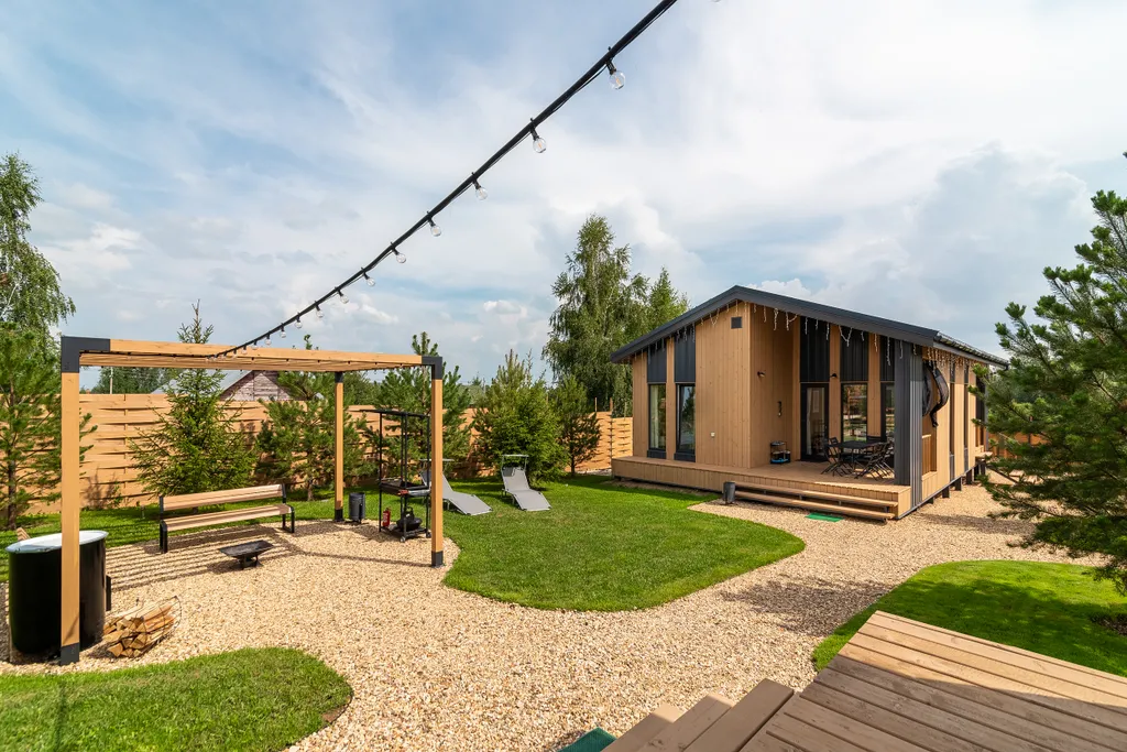 Skandi Белка загородный дом у пруда в подмосковье