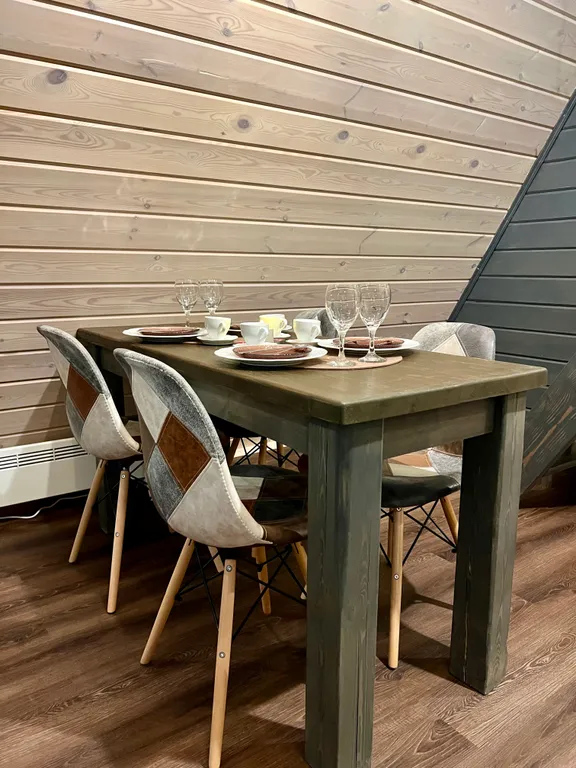 Треугольный домик Авро с баней и чаном в Чкалов Дача