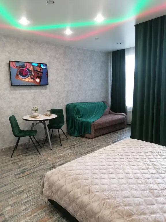 Современная студия с огромной ванной