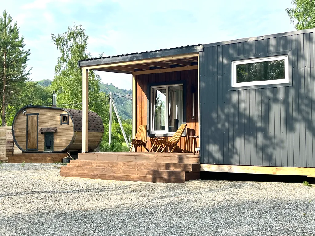 Коттедж Современный модульный домик с кедровой баней — аренда посуточно в Манжерок