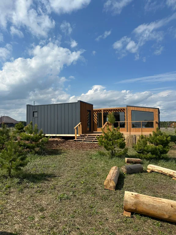 Коттедж Модульный дом с баней, костровой чашей и мангалом — Казань