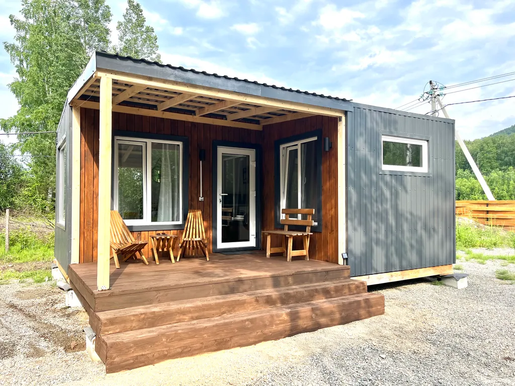 Современный модульный домик с кедровой баней