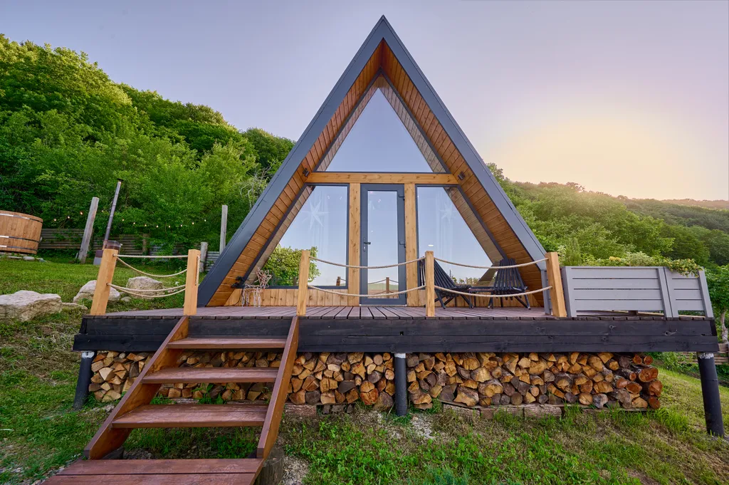 Коттедж Уютная А-фрэйм хижина в горах Адыгеи — аренда посуточно в Каменномостский