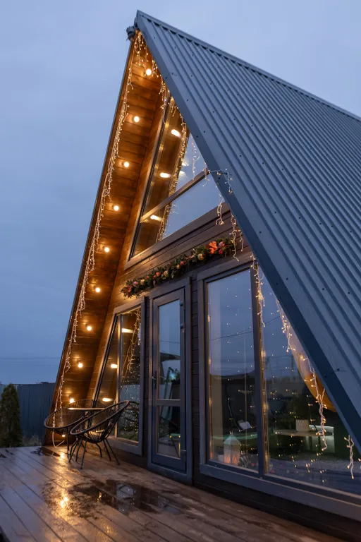 Дом А-фрейм с баней