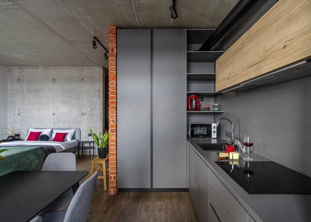 Стильная квартира-студия с видом на водохранилище