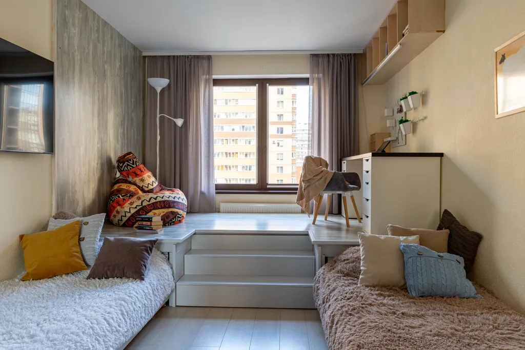 Двухкомнатная квартира с подиумами