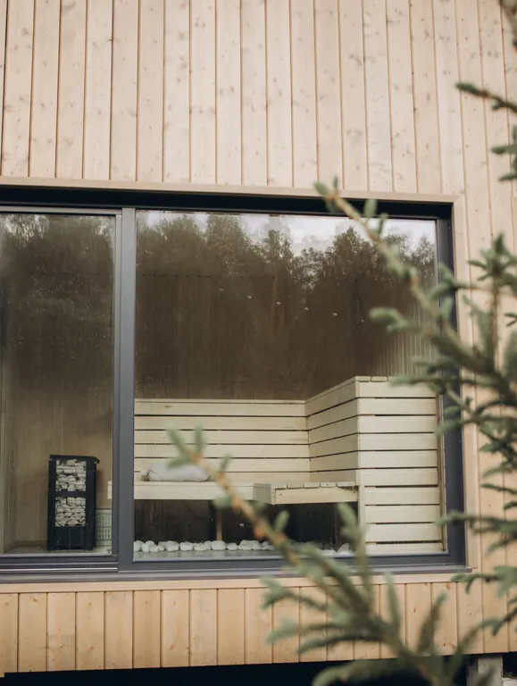 Коттедж Панорамный дом из пинтерест с камином и сауной — Семеновское