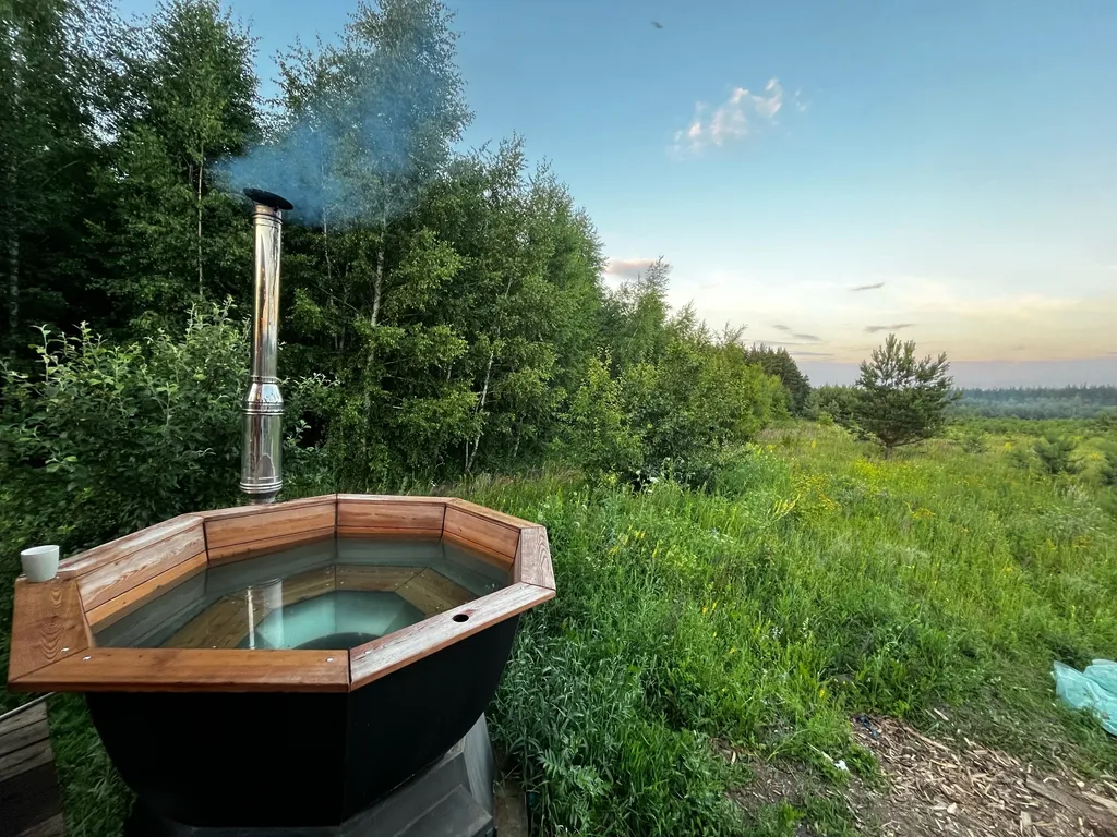 Прямоугольный дом с баней и чаном