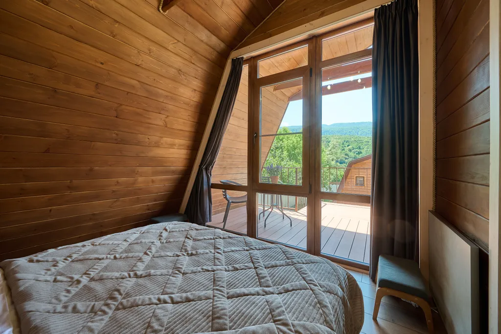 Коттедж Коттедж Шале с 1 спальней, кухня-гостиная с диваном и ванной комнатой — Мезмай