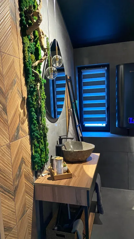 Дом с панорамными окнами и видом на лес