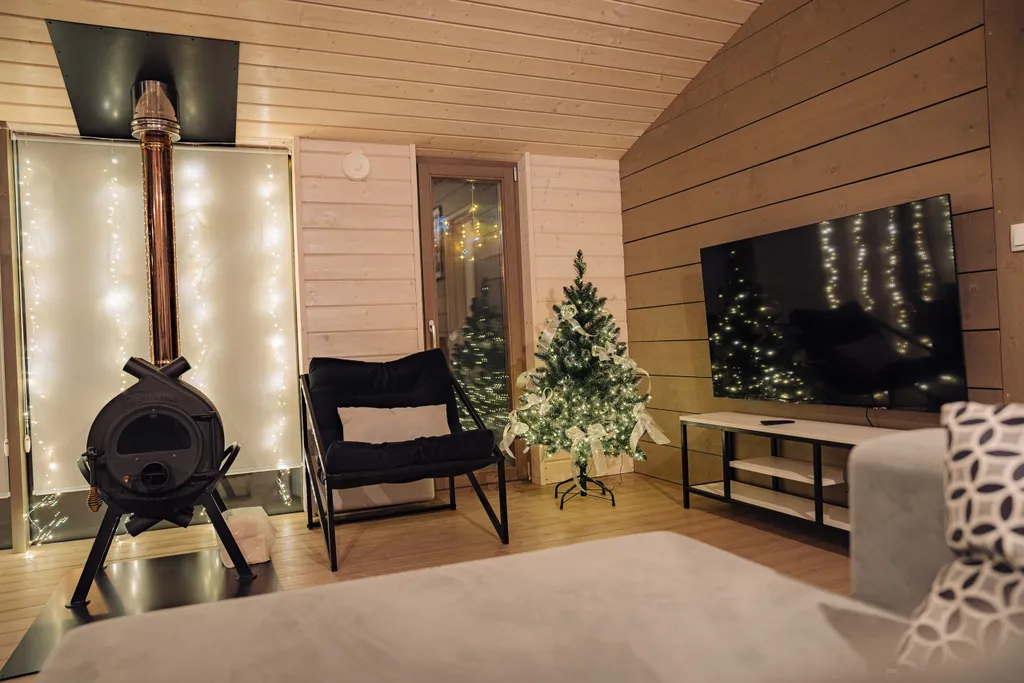 Новый дом с умной баней и персональным видом на лес и реку