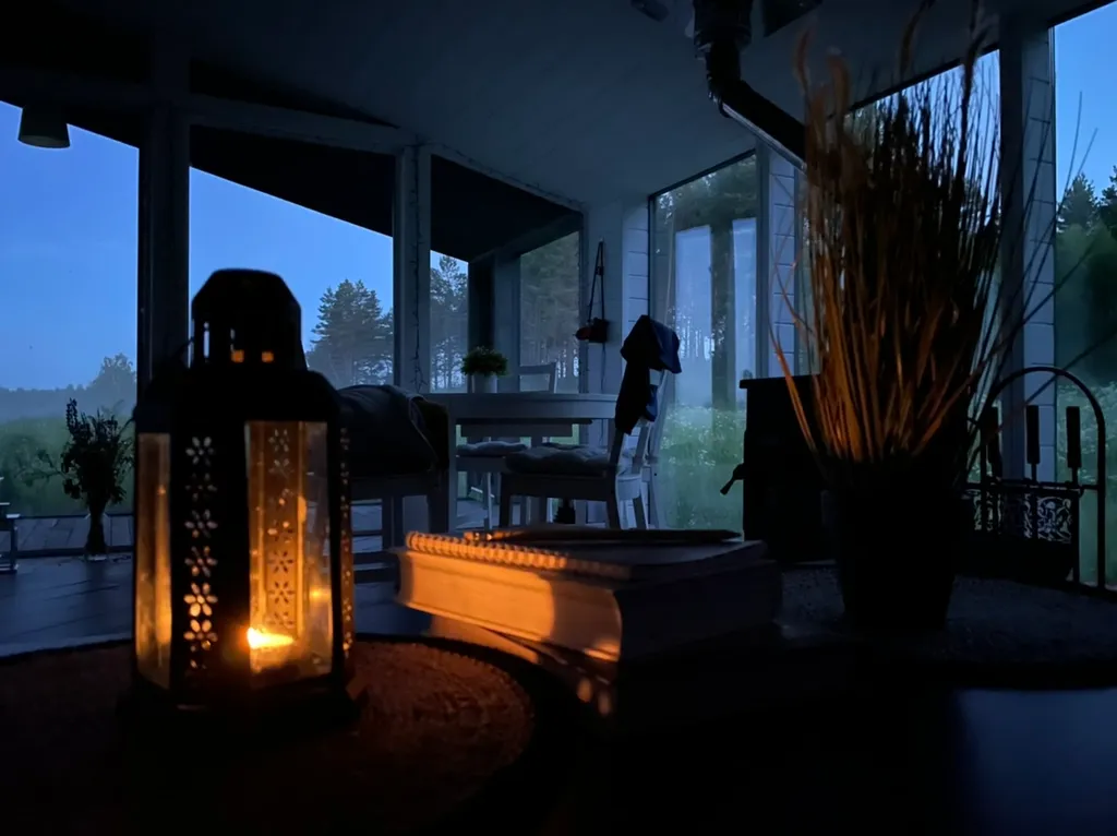 Уютный домик с панорамным остеклением недалеко от Пушкинских гор