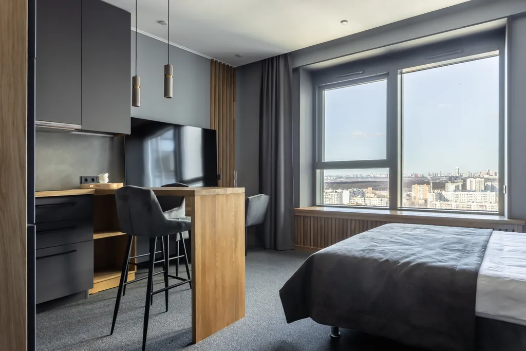 Квартира Квартира Просторная студия с панорамным видом на Москву с ванной — Москва