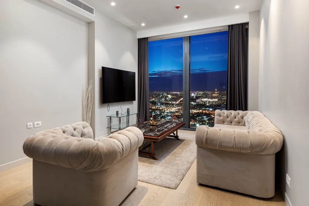 Топовый апарт на 53 этаже с двумя изолированными спальнями и двумя с/у