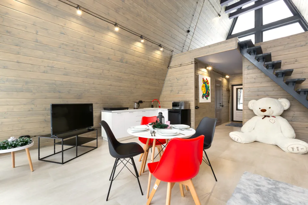 Домик A-Frame с купелью и баней 100 м2