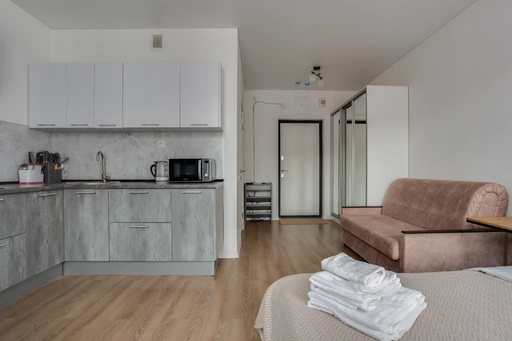 Студия на высоком этаже с ванной