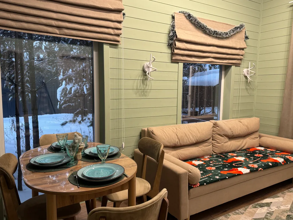 Уютный домик барн хаус в лесу с баней