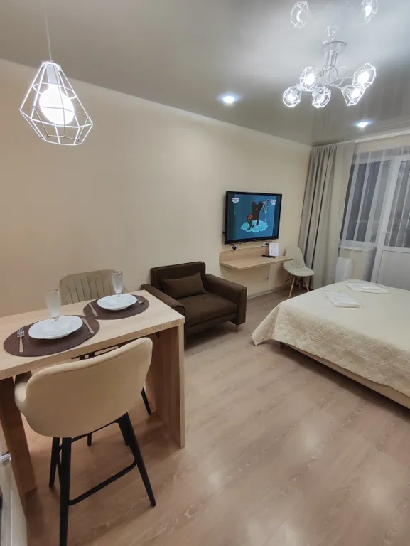 Современная квартира - студия с видом на новый мост