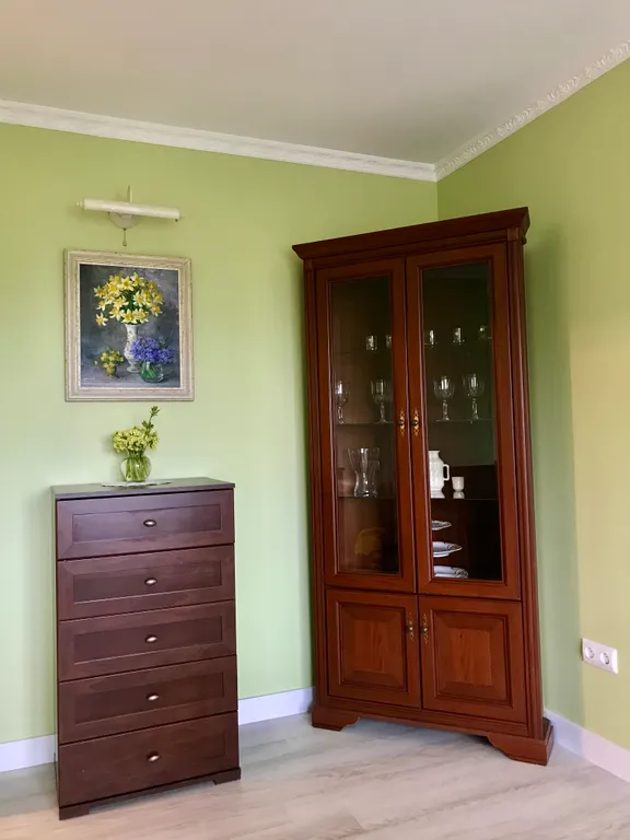 Квартира с зелёной гостиной