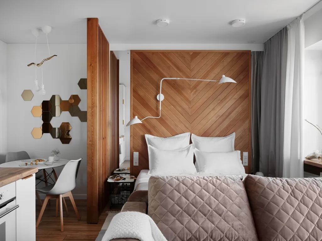 Уютнейшая студия с шикарным видом на панораму города и реку