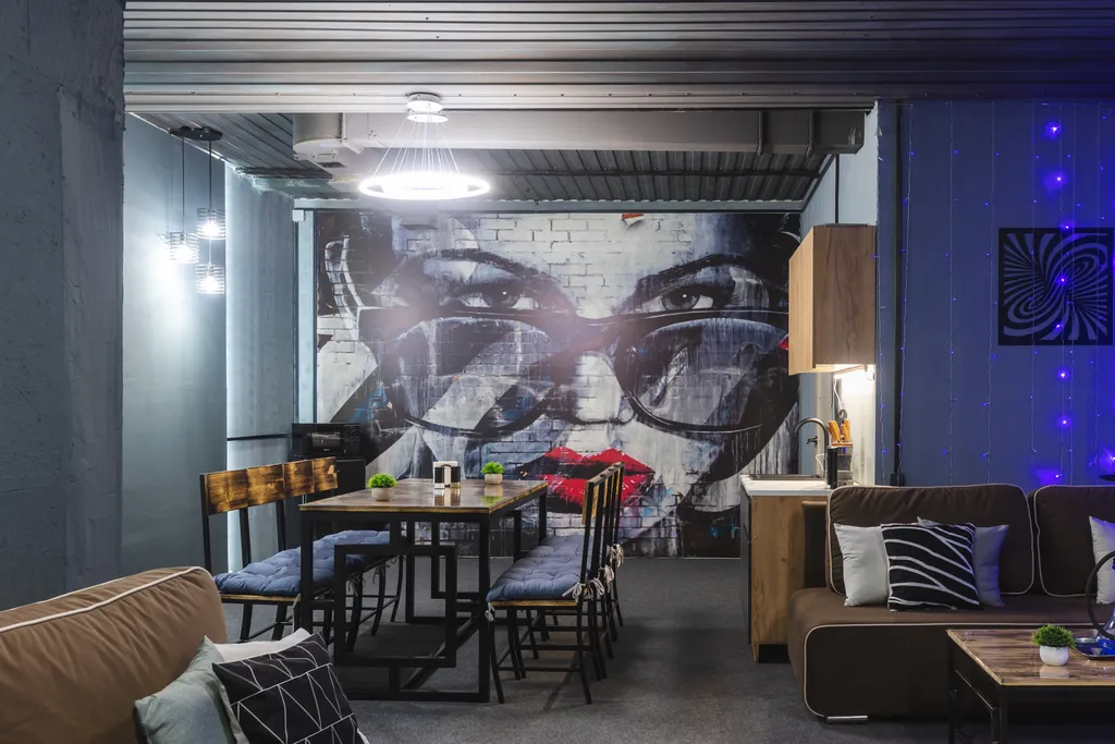 Квартира в стиле Лофт для вечеринки с караоке и x-box