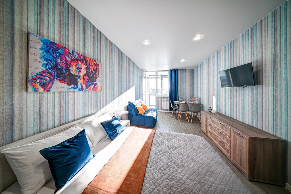 Квартира Квартира Уютная студия  с видом на море, балконом, бассейном на территории ЖК — Адлер