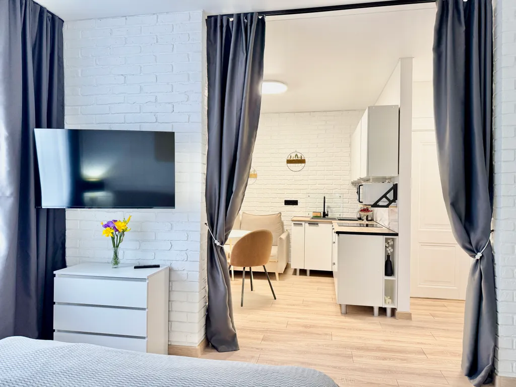 1-комнатная квартира с камином и двумя санузлами