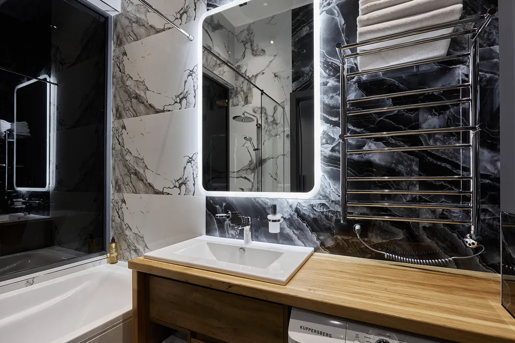 Квартира Квартира Дизайнерский лофт для двоих с ванной у окна и панорамным видом — Москва