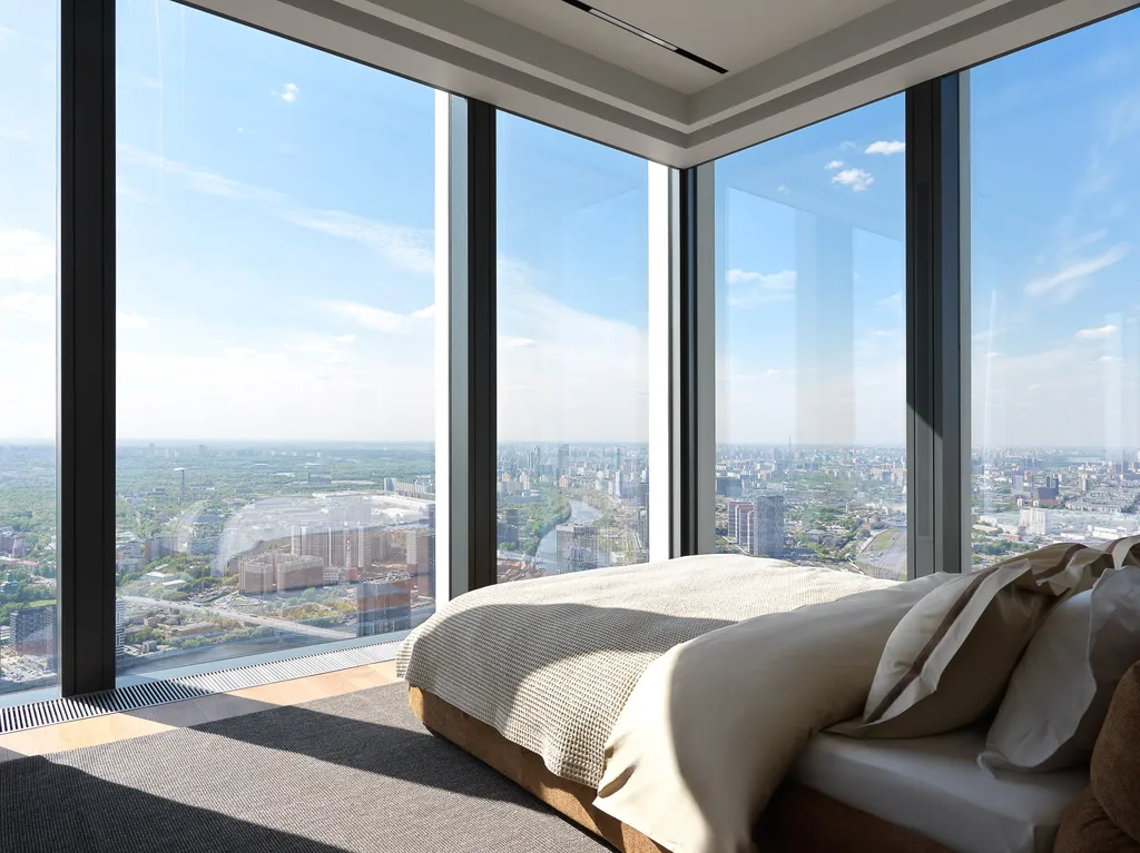 Угловой стильный апартамент с 2 спальнями