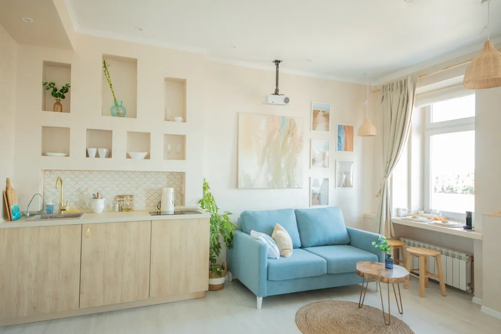 Студия с видом на Волгу в центре