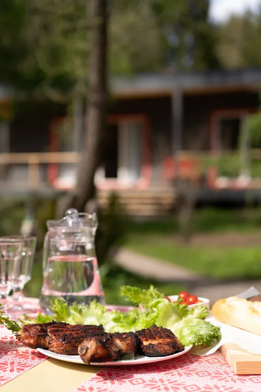 Дача с красными карпами с баней и чаном