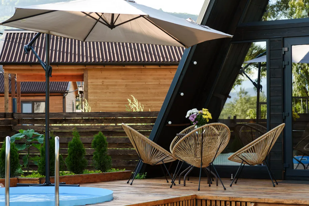 А-фрейм с видом на горы