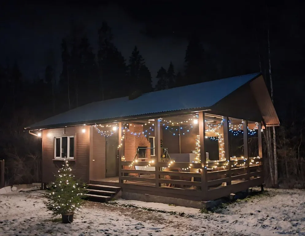 Дом с сауной на дровах, беседкой и мангальной зоной, фотозона