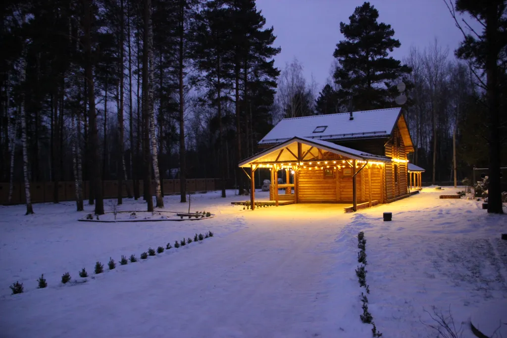 Новогодний дом в лесу