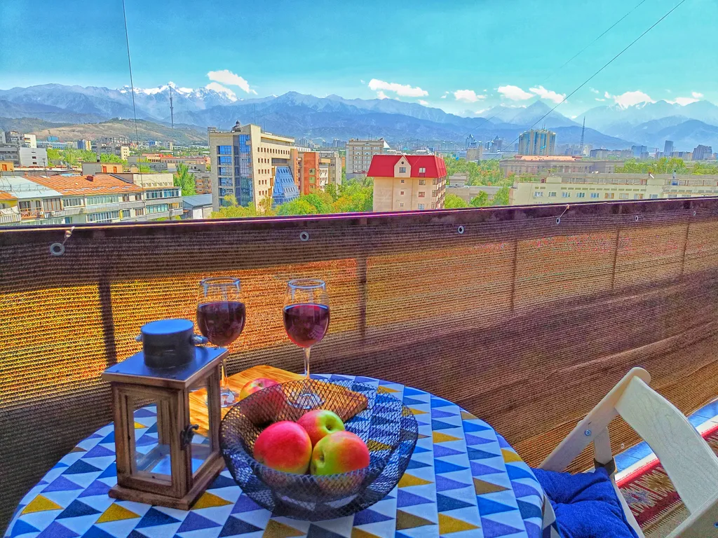 Студия с видом на горы в самом центре