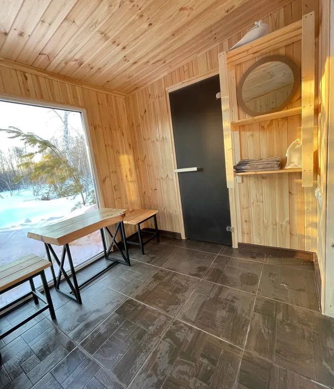 Большой дом А-фрейм с баней и чаном