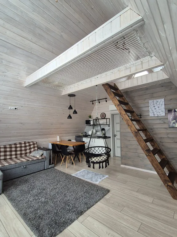 Коттедж Коттедж А-фрейм Жемчужный с сибирским банным чаном и баней на берегу озера — Каблуково