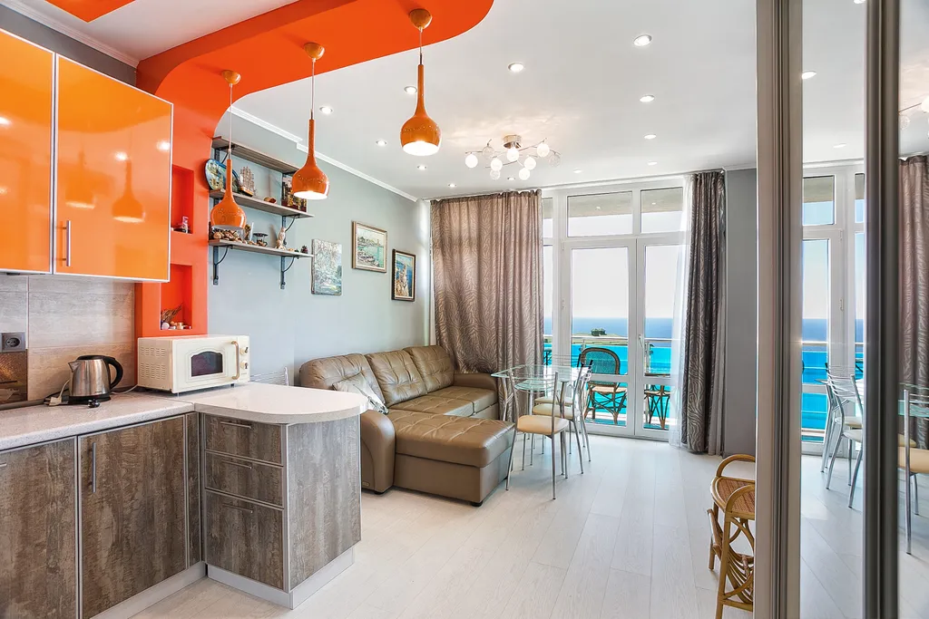 Квартира Уютная дизайнерская студия с панорамным видом на море в Мисхоре — аренда посуточно в Кореиз