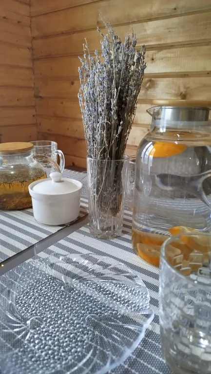 Уютный домик с баней и купелью, горячий чан