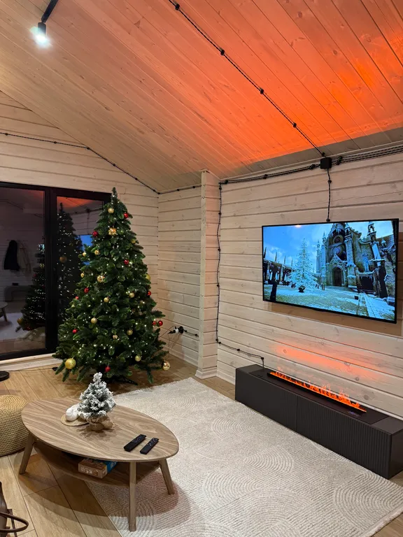 Коттедж Двухкомнатный дом-шале с теплым бассейном и террасой — Динская