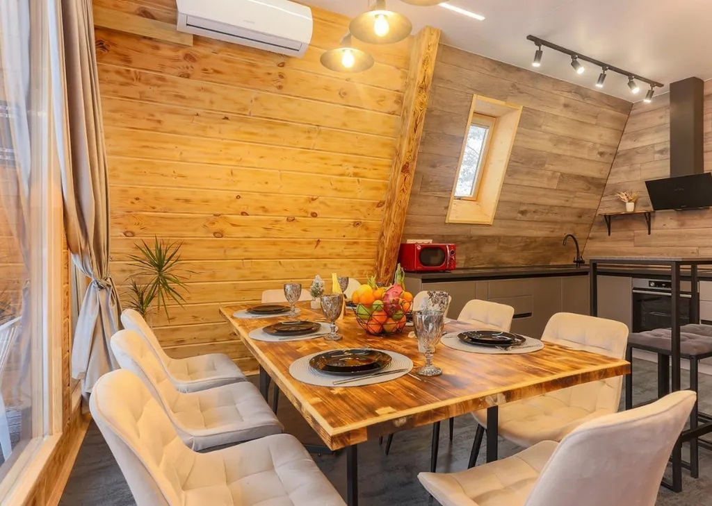 Большой дом a-frame в-небо с бассейном