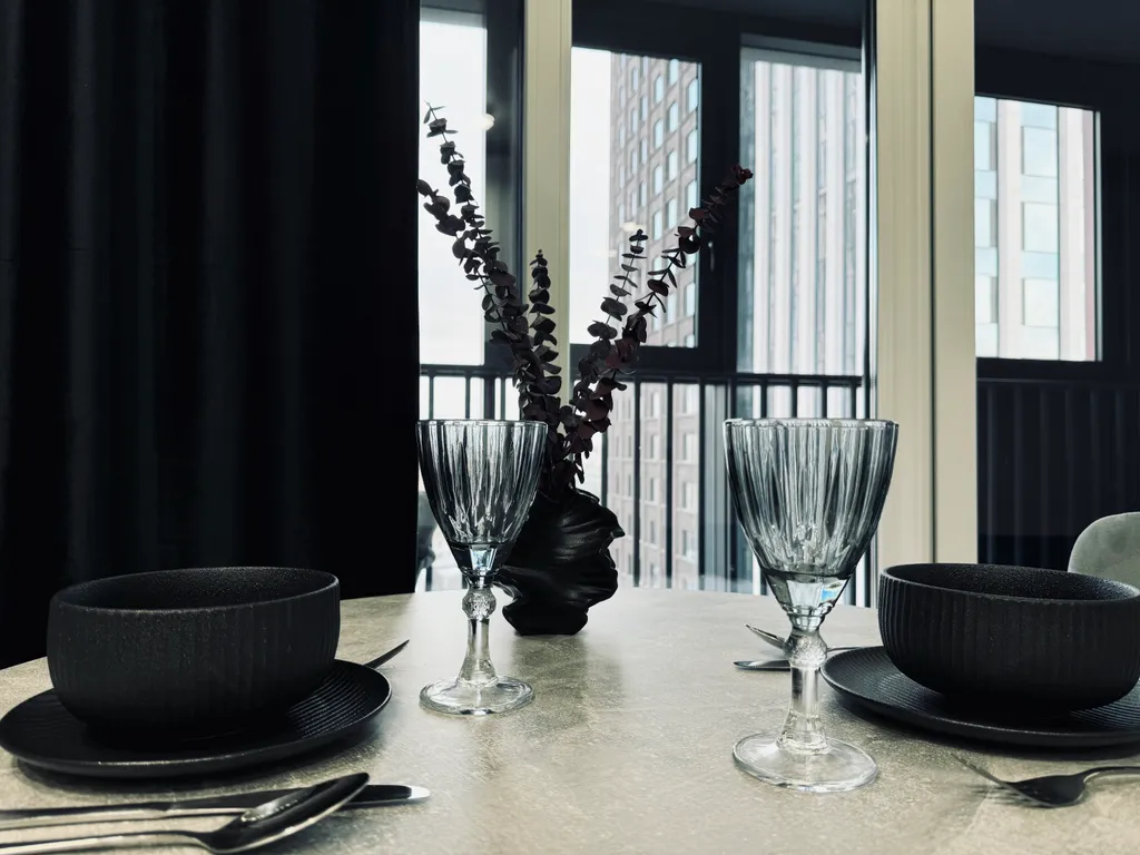 Изящная студия с шикарным видом на мегаполис