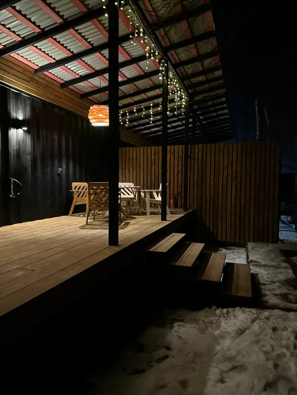 Уютный домик с баней на дровах и чаном