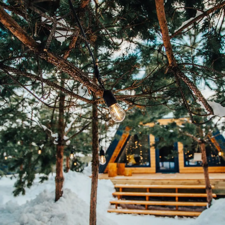 Уютный дом Aframe с банным чаном на дровах