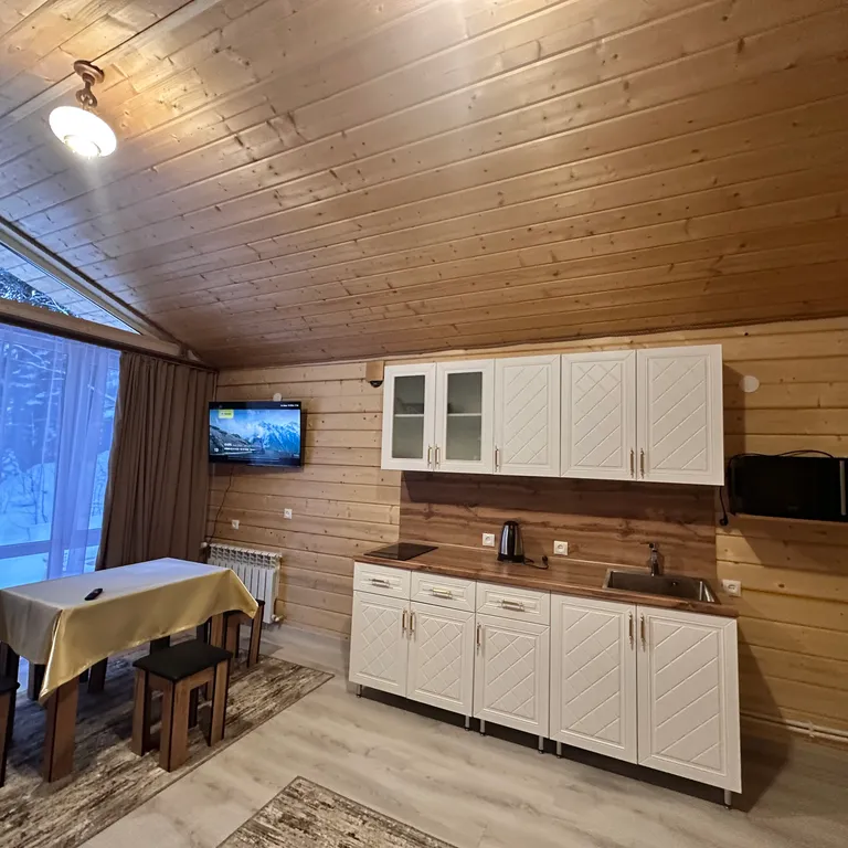 Домик в лесу с панорамными окнами