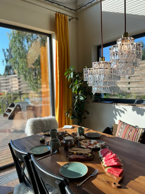 Дом с сауной и купелью с шикарным видом на озеро