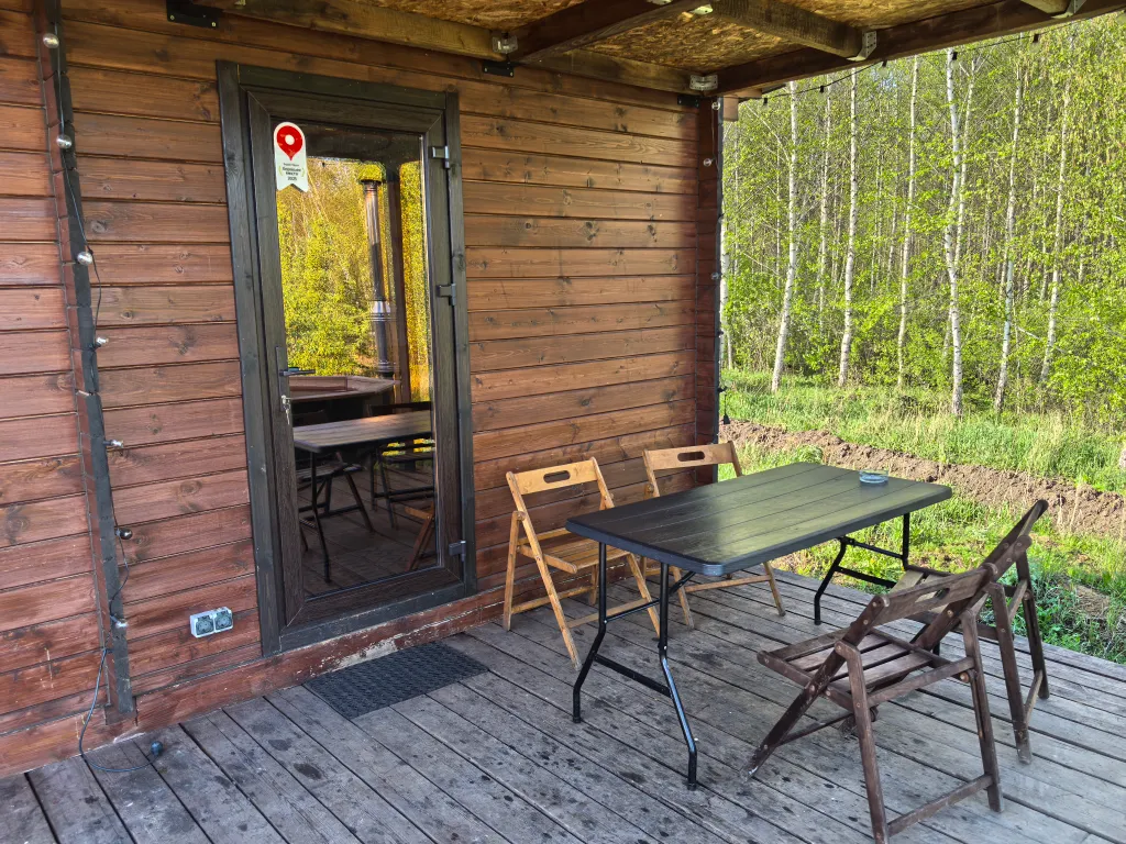 Прямоугольный дом с баней и чаном