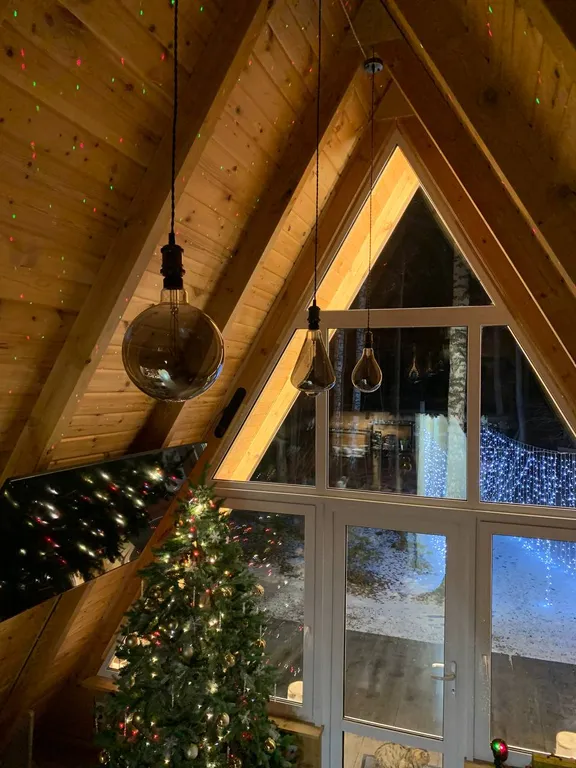 Домик в лесу с баней и чаном, A-frame Forest story